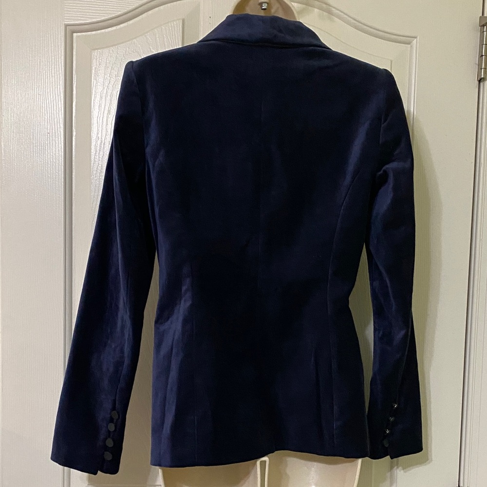 Classic Navy Velvet Women's Blazer - Picture 2 of 6